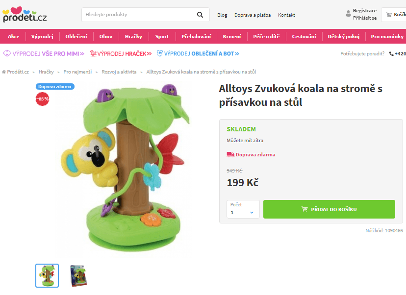 Interaktivní koala na stromě, zvuk