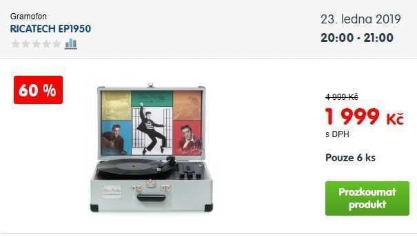 Gramofon Ricatech, převod LP na USB