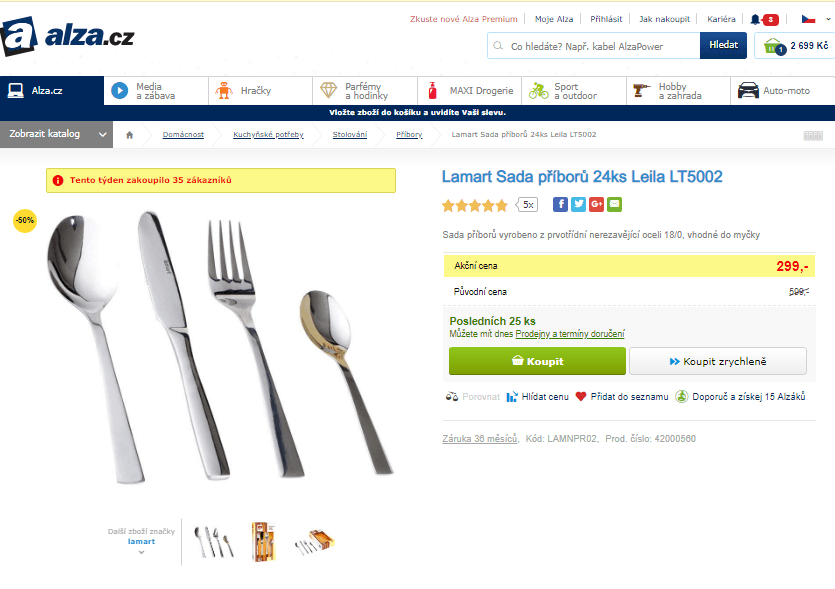 Sada příborů Lamart Leila 24 ks