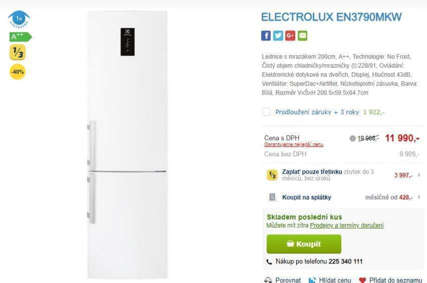 Lednice Electrolux, no frost, technologie