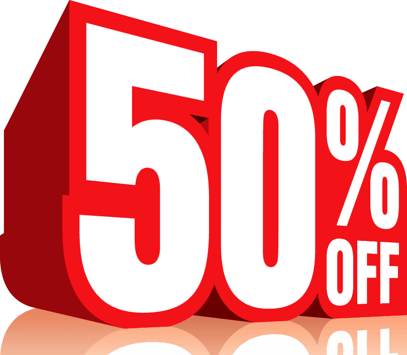 Sleva 50% na vše skladem