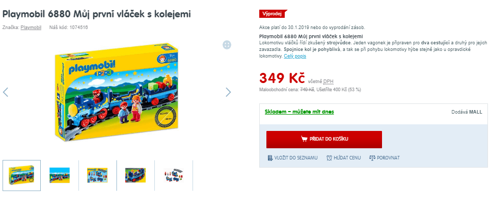Stavebnice Playmobil Můj první vláček s kolejemi