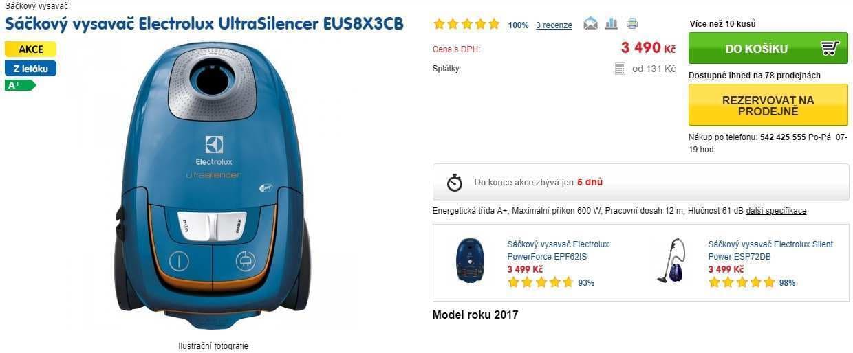 Sáčkový vysavač Electrolux UltraSilencer 