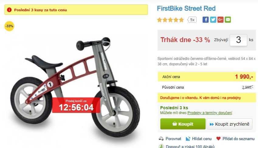 Odrážedlo s brzdou First Bike Street
