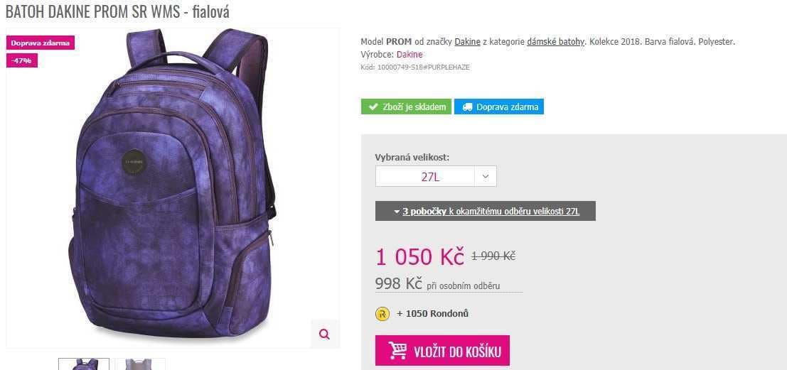 Batoh Dakine Prom SR Purple Haze 27 litrů
