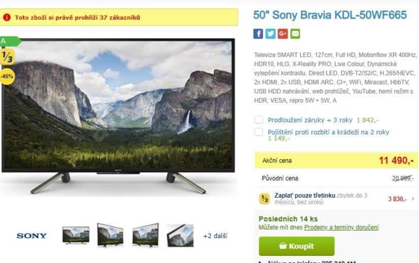 Full HD LED TV, Smart, HDR, 126cm, SONY