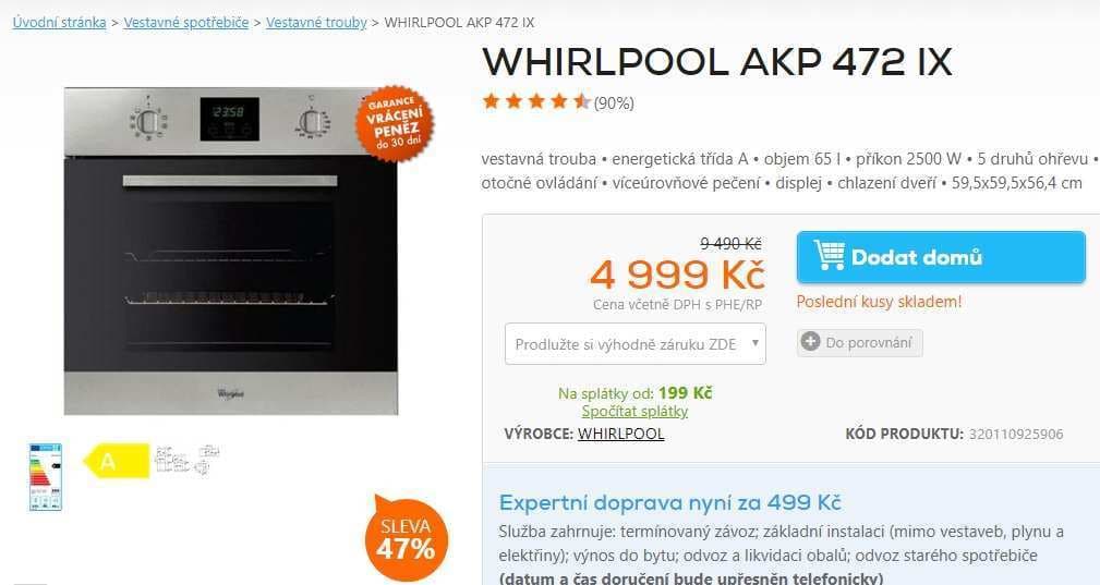Vestavná trouba WHIRLPOOL, gril