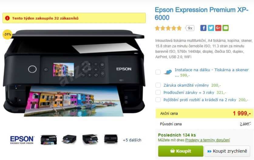 Ink. barevná multifunkce Epson, Wifi