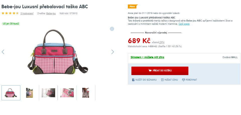 Přebalovací taška Bébé-jou ABC, růžová