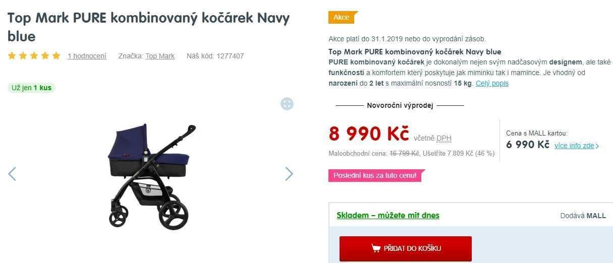 Top Mark PURE - sporťák, korba, autosedačka