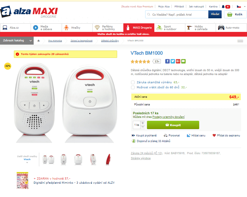 Dětská chůvička VTech BM1000