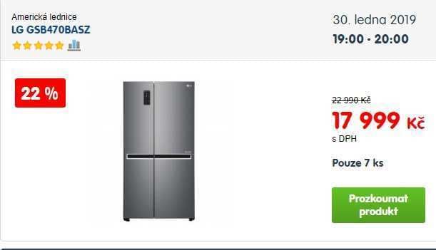 Americká lednice LG, A++, no frost