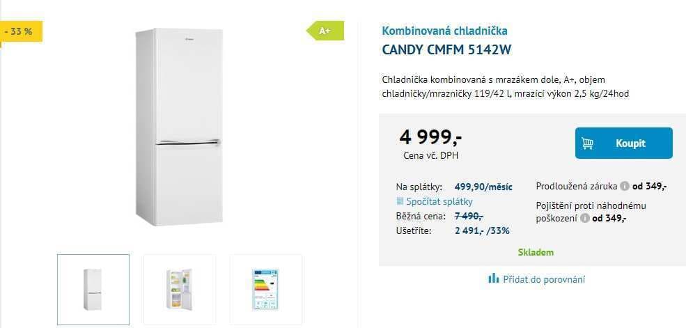 Lednice Candy, A+, 144 cm