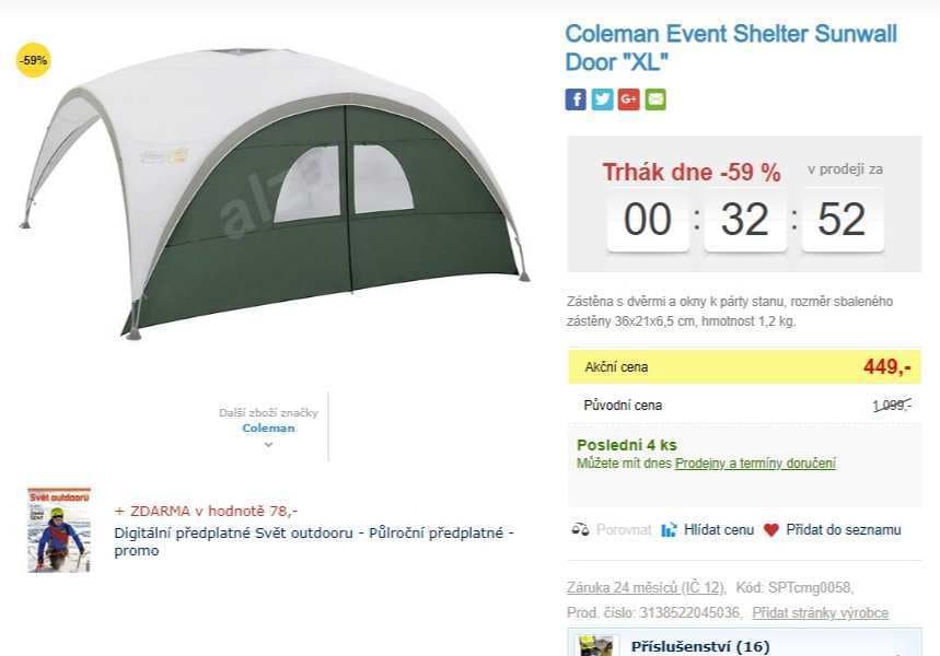 Zástěna Coleman Event Shelter Sunwall Door "XL"