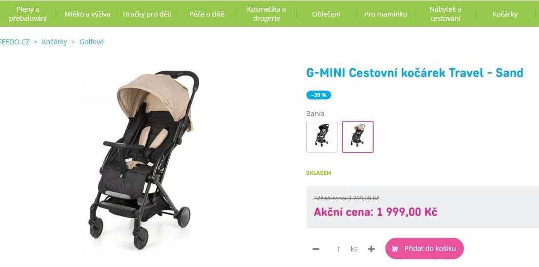 Golfový kočárek G-mini Travel sand 2017
