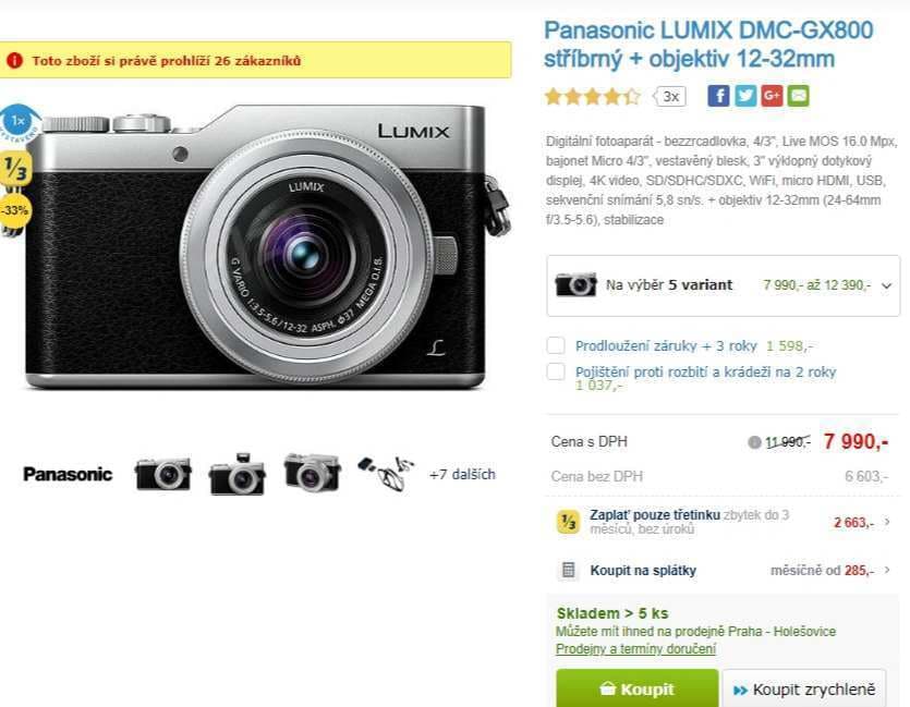 Panasonic LUMIX GX800, 16MPx, Wifi