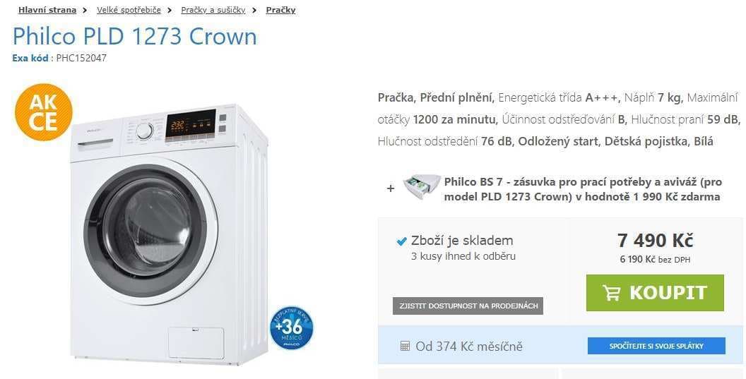 Philco, 7kg, 1200 ot., A+++