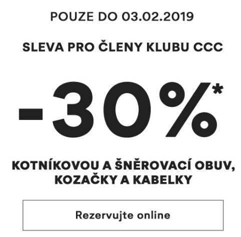 Sleva 30% na kozačky, kotníkové boty a kabelky