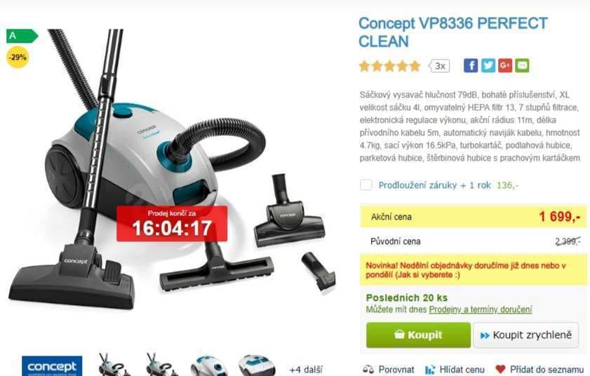 Sáčkový vysavač Concept, Hepa 13