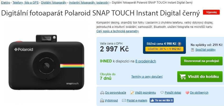 Polaroid SNAP TOUCH, bluetooth, video