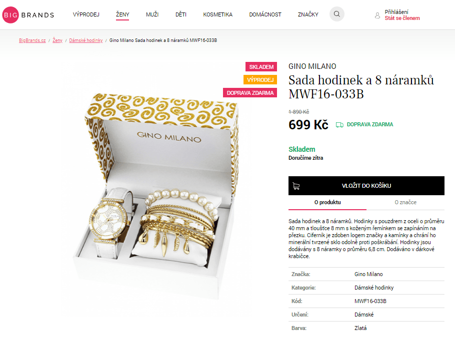 Dárková sada hodinek Gino Milano MWF16-033B