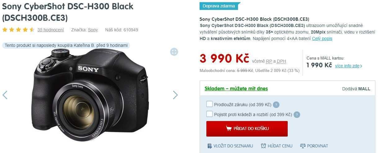 Sony DSC-H300, 20 MPx, 35x zoom