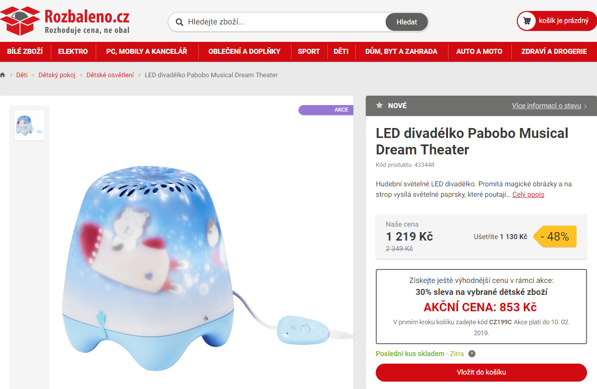 Hudební světelné LED divadélko Pabobo
