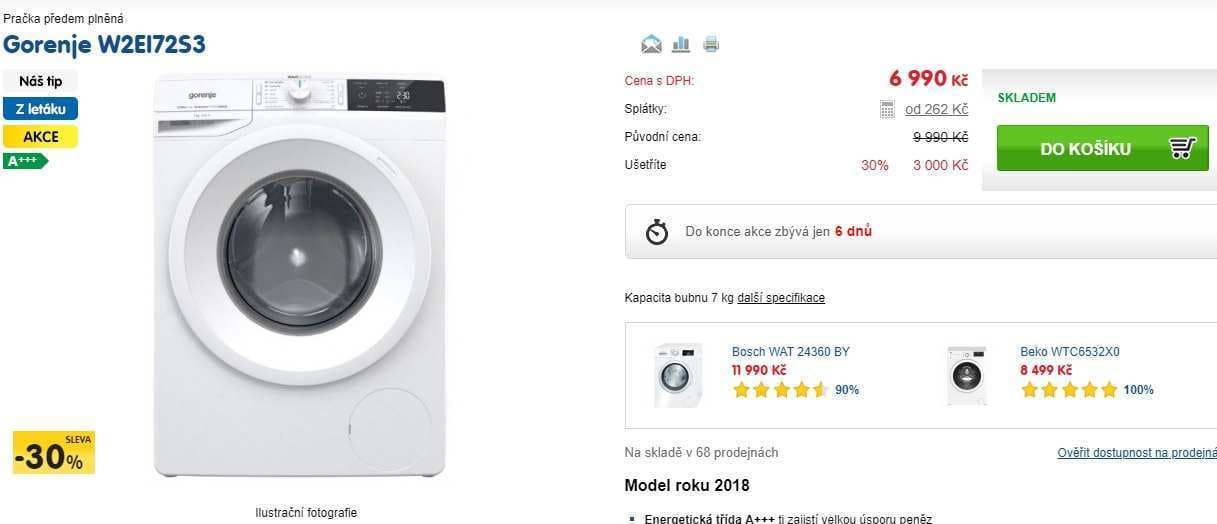Pračka Gorenje, 7kg, 1200 ot., A+++