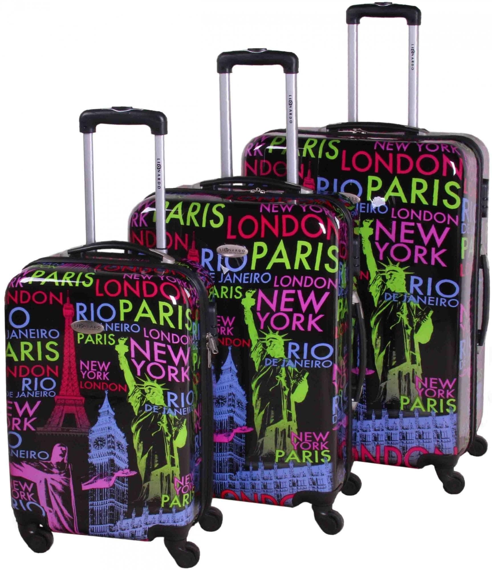 3 skořepinové kufry Leondardo City