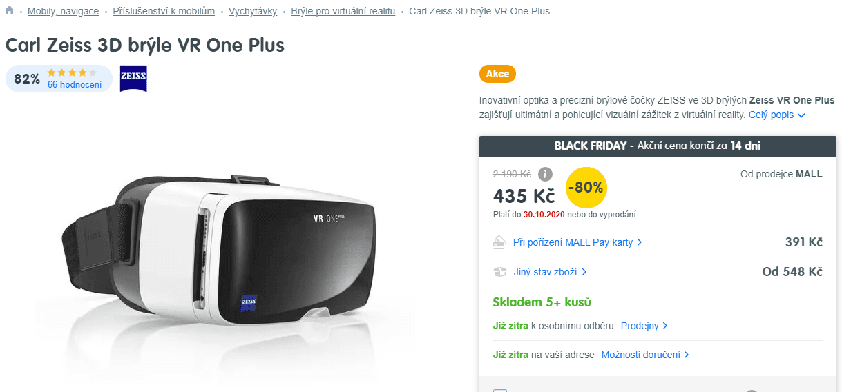 Brýle na virtuální realitu Carl Zeiss