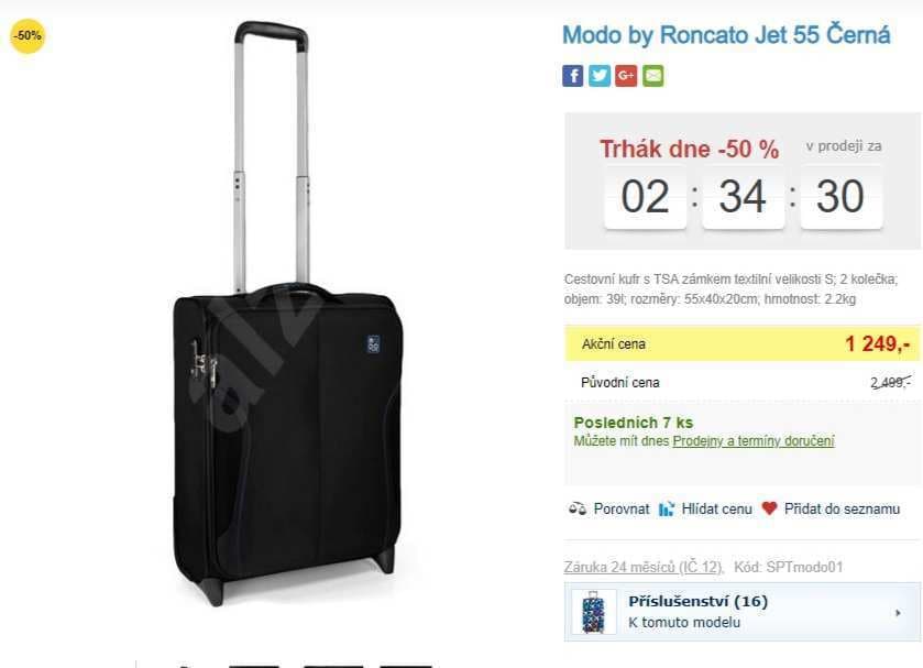 Cestovní kufr Roncato, M, 39 litrů