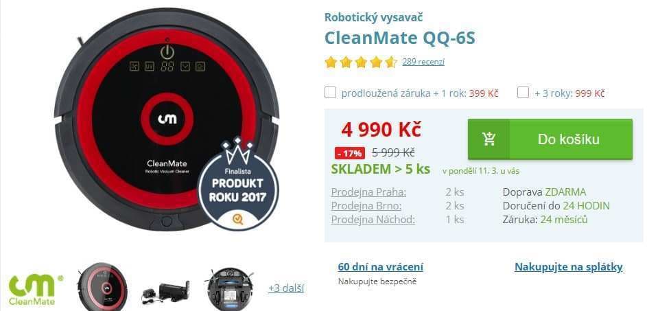 Robotický vysavač CleanMate QQ 6S