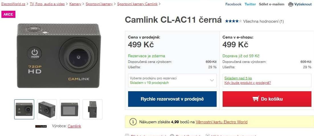 Akční kamera Camlink