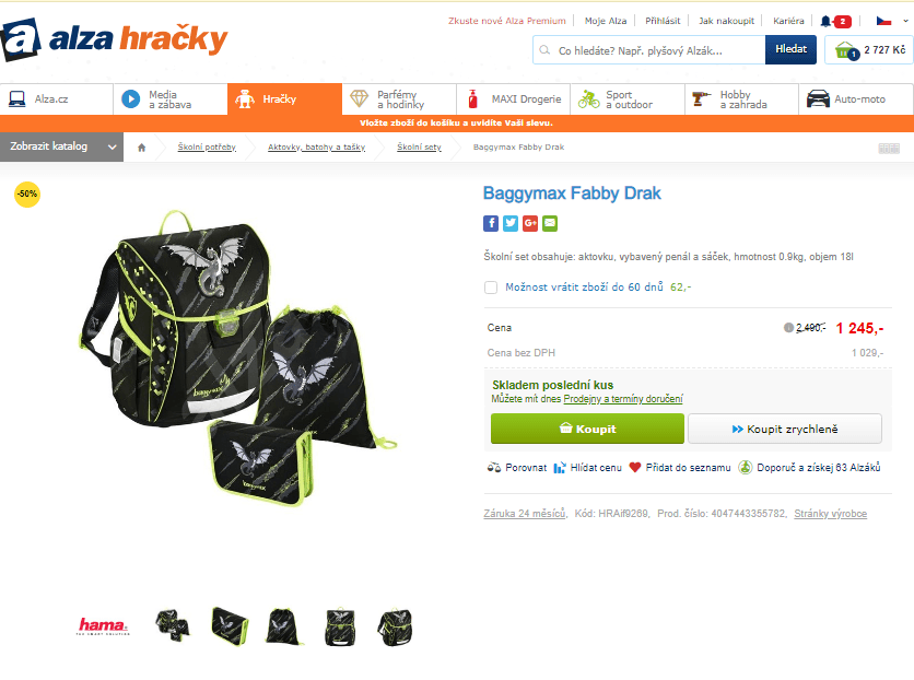 Školní set Baggymax Fabby Drak