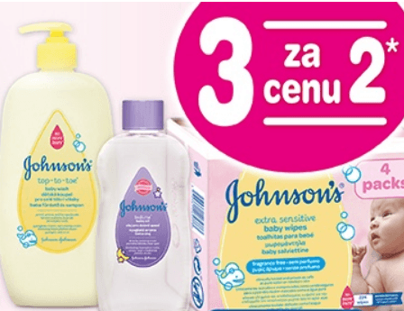 Akce 2+1 zdarma na Johnson's Baby