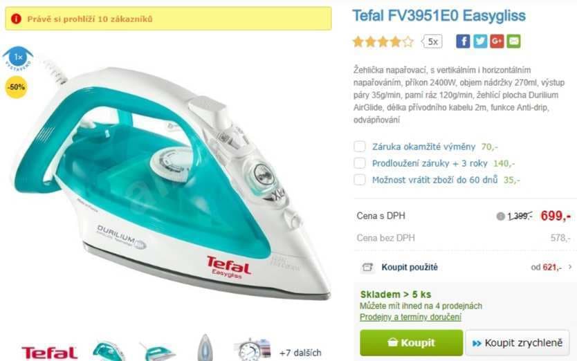 Napařovací žehlička Tefal FV 3951