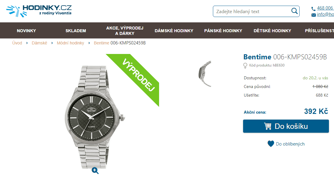 Dámské hodinky Bentime 006-KMPS02459B