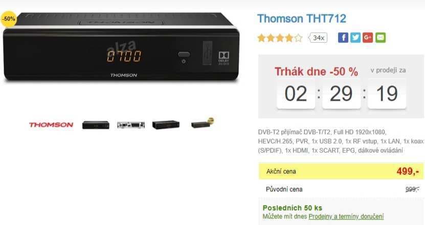 DVB-T2 přijímač Thomson