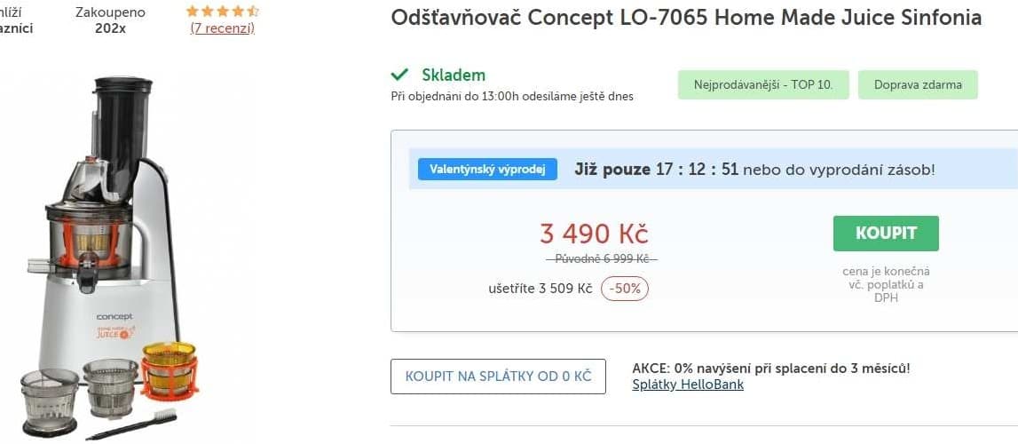 Šnekový odšťavňovač Concept 