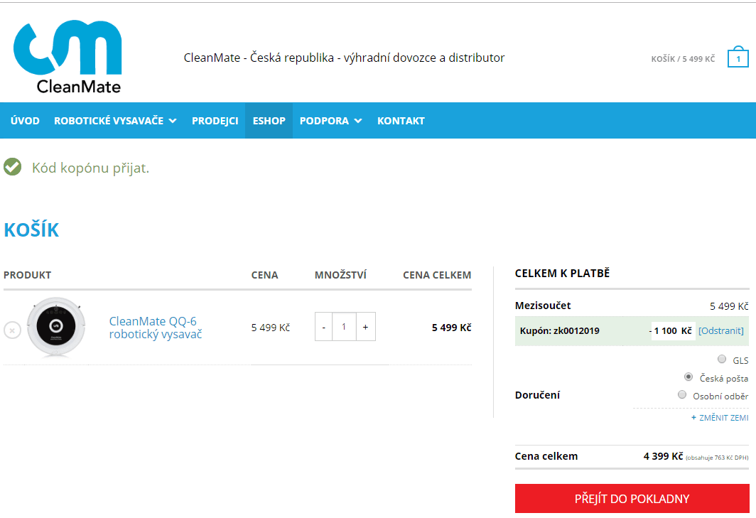 Robotický vysavač CleanMate QQ6