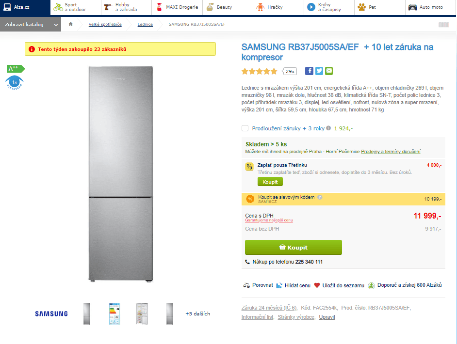 Komb. chladnička Samsung, A++, No Frost