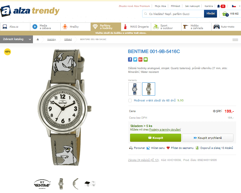 Dětské hodinky Bentime 001-9B-5416C
