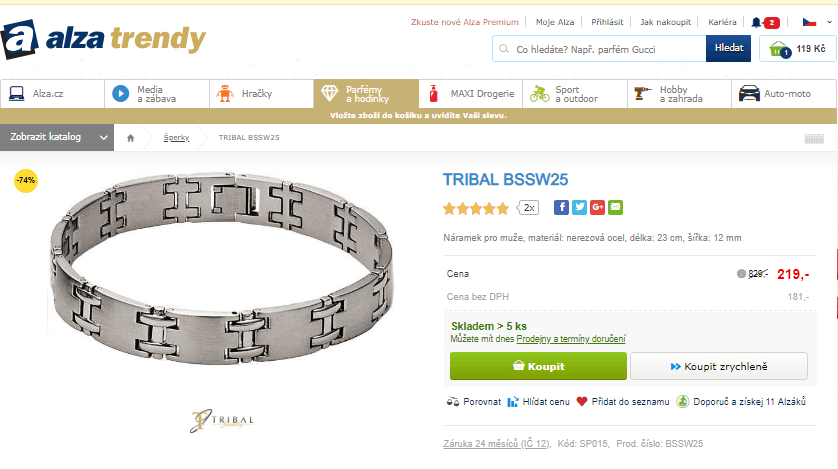 Pánský náramek Tribal BSSW25