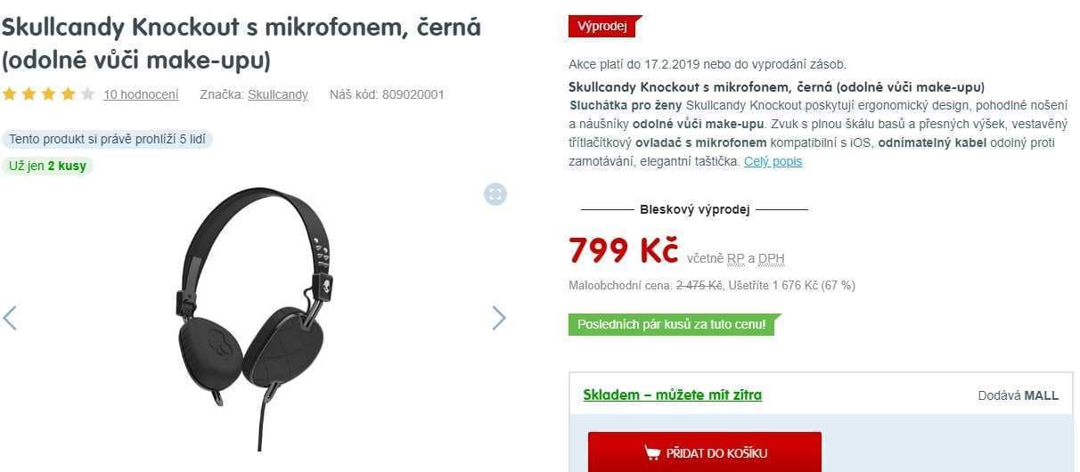 Sluchátka pro dámy Skullcandy Knockout