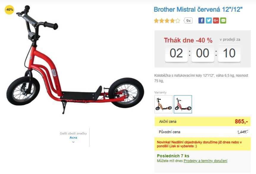Dětská koloběžka Brother Mistral 12"/12"