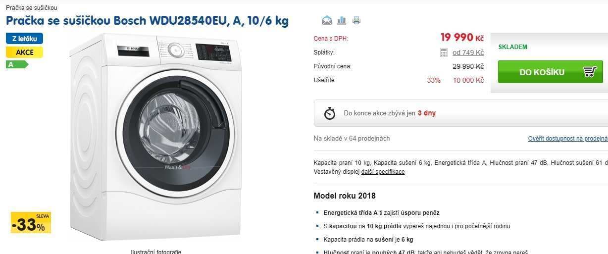 Pračka se sušičkou Bosch, 10/6kg, 1400 ot.
