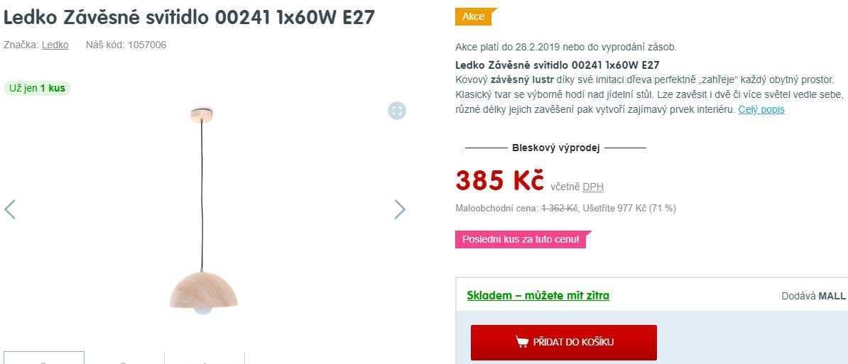 Závěsné svítidlo Ledko