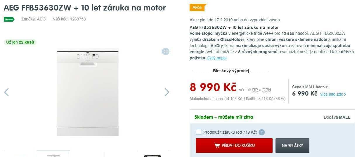 Myčka nádobí AEG, 13 sad, A+++