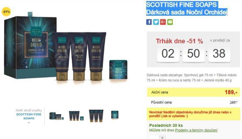 Dárková sada Noční Orchidej - Scottish Fine Soaps