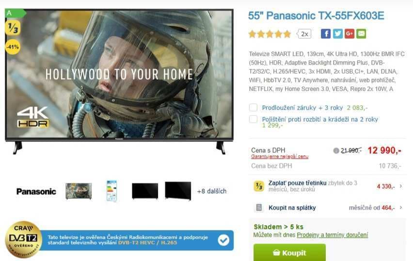 Ultra HD Smart TV, HDR, 139cm, Panasonic